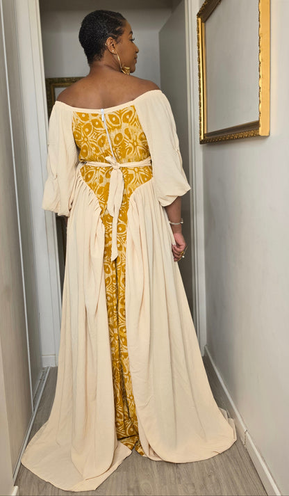 MAXI ROBE BANDIARE - Jaune