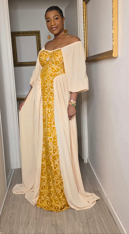 MAXI ROBE BANDIARE - Jaune