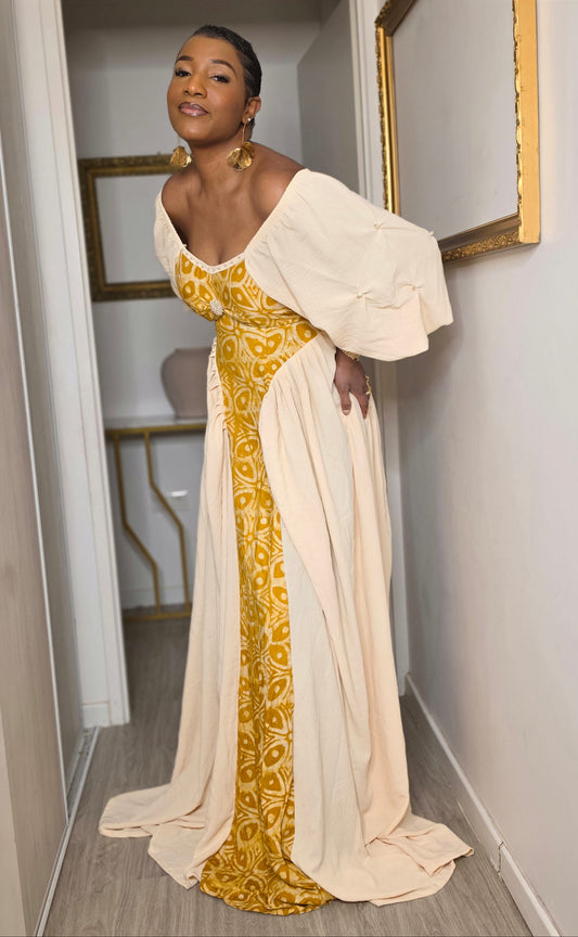 MAXI ROBE BANDIARE - Jaune