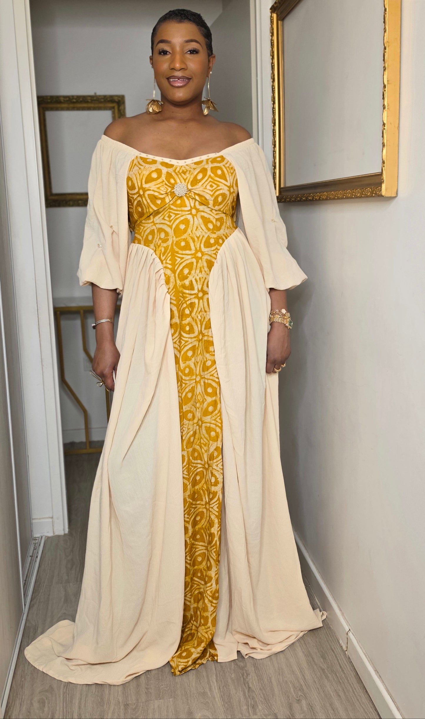 MAXI ROBE BANDIARE - Jaune