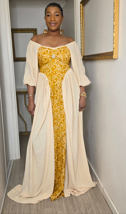 MAXI ROBE BANDIARE - Jaune