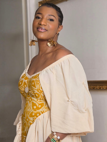 MAXI ROBE BANDIARE - Jaune