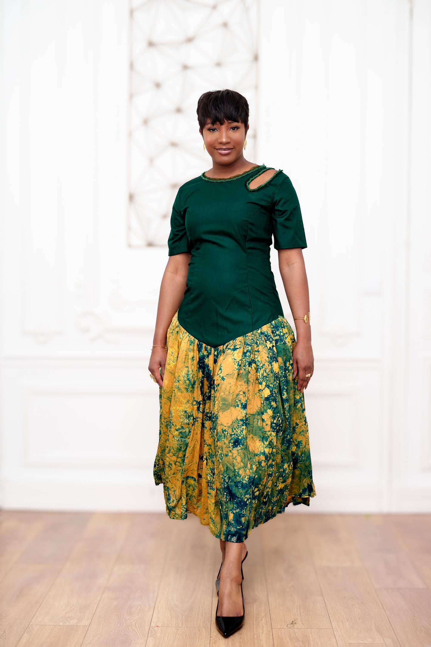 Robe midi - Satou (avec manche)